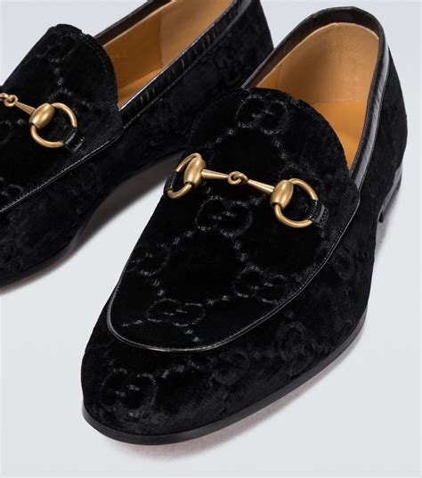 gucci black velvet loafers womens|Gucci jordaan velvet loafer.